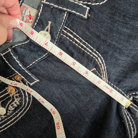 True Religion Dark Wash Boot Cut Denim Jeans Size 28 - Picture 13 of 16